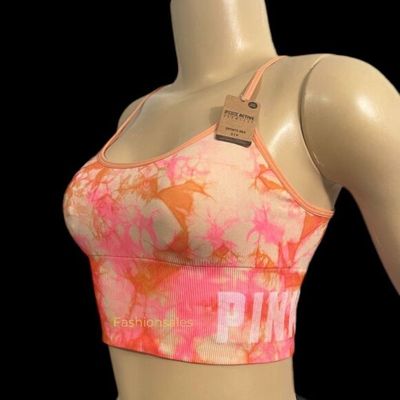 Victorias Secret PINK Active Seamless Sports Bra Lightly Padded longline - Picture 2 of 14